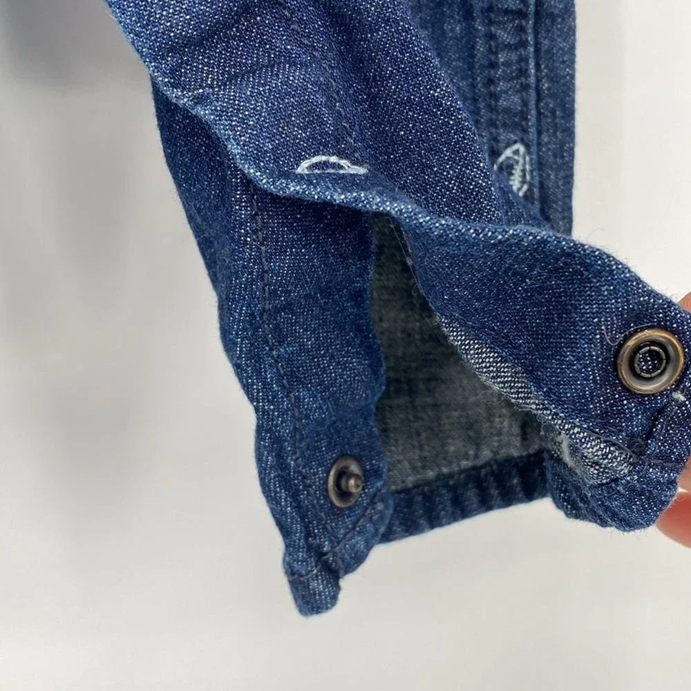 OshKosh B'gosh Overalls Boys 6M Blue‎ Denim Football Kids Youth Casual Baby